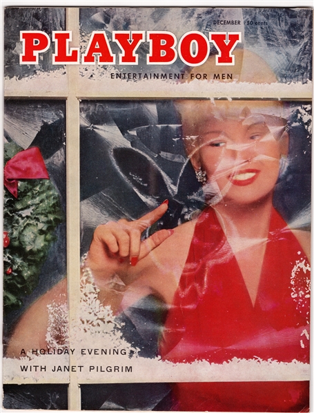 --PLAYBOY MAGAZINE -DEC.1955 -HOLIDAY ISSUE- VG+/FN WITH CENTERFOLD