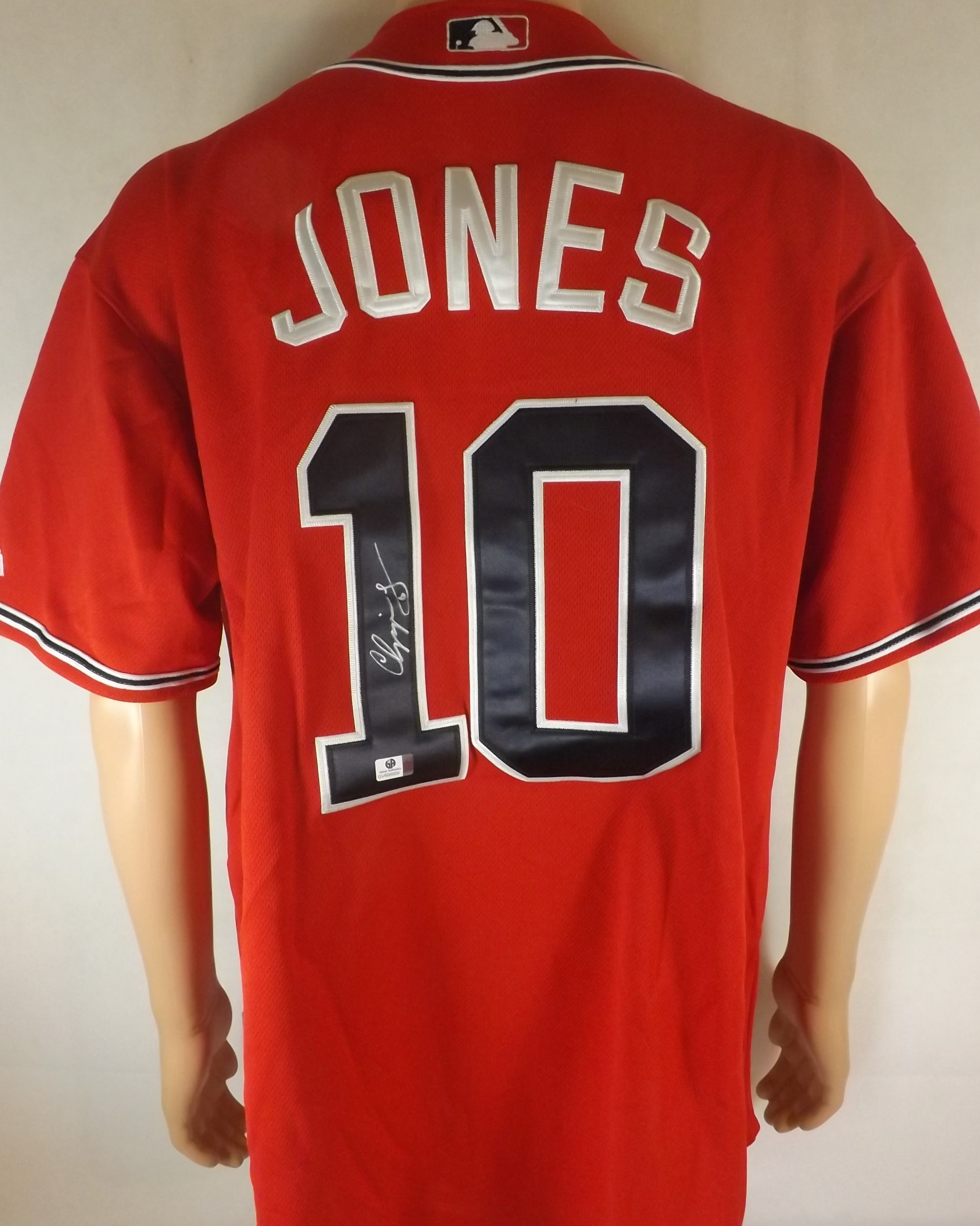 Chipper Jones Signed Atlanta Braves White Majestic Cool Base Baseball Jersey  JSA