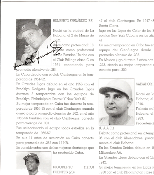 --JULIO BECQUER'S 97 CUBAN BASEBALL HoF PROGRAM SIGNED BY (10) SPORTS & TV STARS   