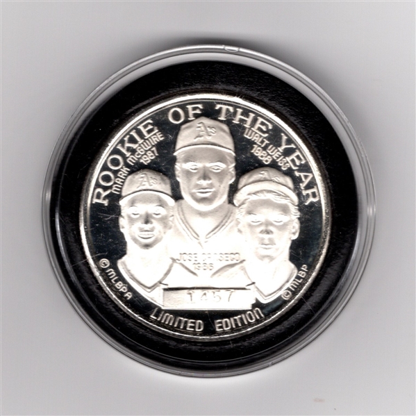 WEISS CANSECO MCGWIRE R.O.Y .999 1 TROY OZ SILVER